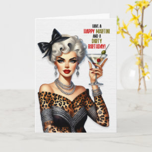 Carte Carton d'anniversaire sale Funny Retro Happy Marti