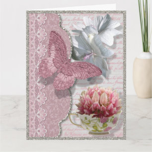 Carte Carton de designer pour thé papillon pour toutes o