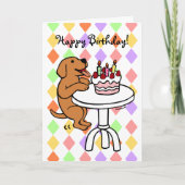 Carte Carton de l'Anniversaire Cake Fox Red Labrador (Devant)