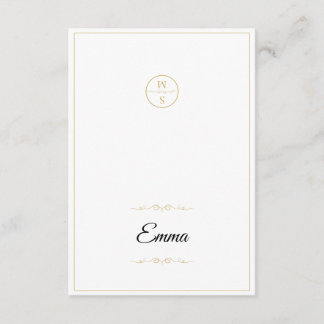 Carte Carton de mariage à monogramme élégant, écriture o