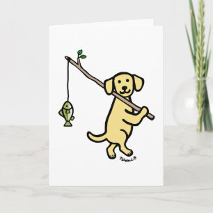 Carte Carton de pêche du Labrador jaune