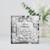 Carte Carton de réponse photo avec code QR de mariage à (Debout devant)