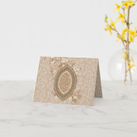 Carton de vœux plié élégant avec médaillon floral