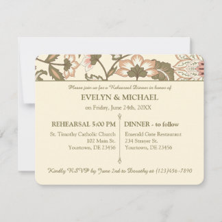 Carte Carton d'invitation au dîner de répétition Vert Sa