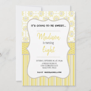 Carte Carton d'invitation d'anniversaire géométrique jau