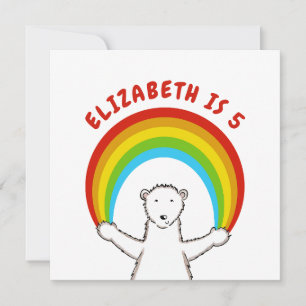 Carte Carton d'invitation d'anniversaire ours polaire pe