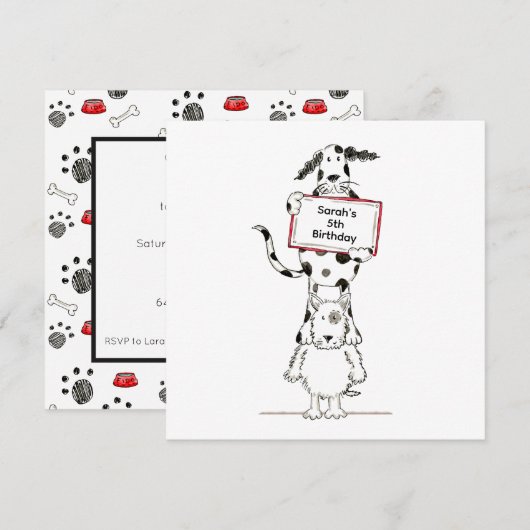 Carte Carton d'invitation d'anniversaire personnalisé po (Devant / Derrière)