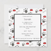 Carte Carton d'invitation d'anniversaire personnalisé po (Dos)