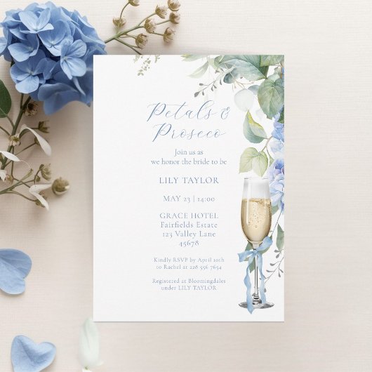 Carte Carton d'invitation de douche de mariée Hydrangea