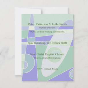 Carte Carton d'invitation de mariage Abstrait Pastel Vio