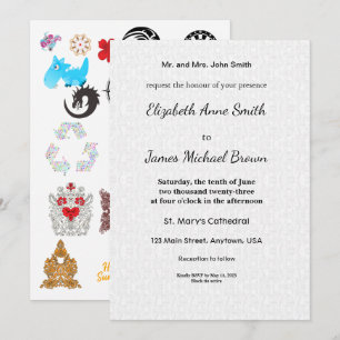 Carte Carton d'invitation de mariage Écriture Classiqu