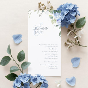 Carte Carton d'invitation de mariage élégant aux hortens