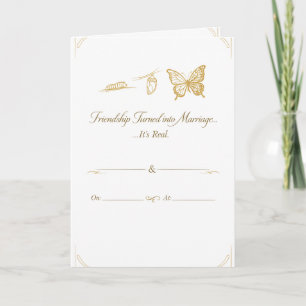 Carte Carton d'invitation de mariage luxe blanc et or