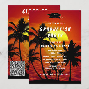 Carte Carton d'invitation de remise de diplômes avec cod