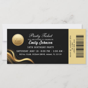 Carte Carton d'invitation élégant doré pour la soirée