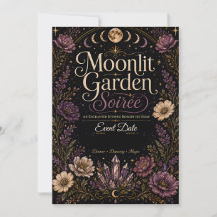 Carte Carton d'invitation plat pour soirée de jardin au