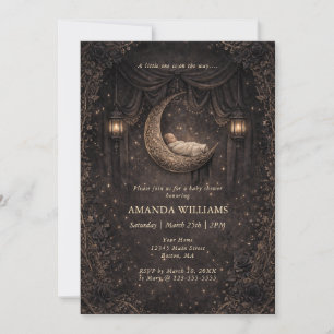 Carte Carton d'invitation pour baby shower Croissant de 