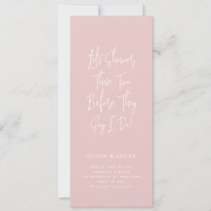 Carte Carton d'invitation rose blush moderne pour la dou