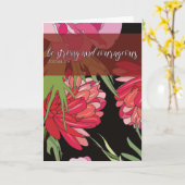 Carte Carton Floral Restez fort et courageux (Fleur jaune)