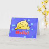 Carte Carton mignon Kitty Hello (Fleur jaune)