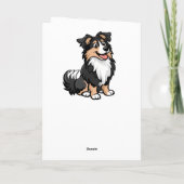 Carte Carton mignon Sheltie Shetland Shepherd Anniversai (Dos)
