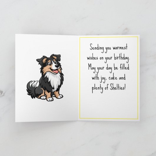 Carte Carton mignon Sheltie Shetland Shepherd Anniversai (Intérieur)