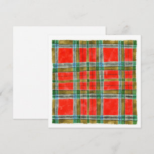 CARTE CARTON PLAT CARRÉ MAC BAIN TARTAN 5,25"