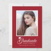 Carte Carton Script Couleurs modifiables Photo Graduate (Devant)