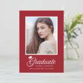 Carte Carton Script Couleurs modifiables Photo Graduate (Debout devant)