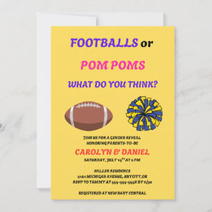 Carte Cartons de révélation du sexe 'Footballs ou Pom-Po