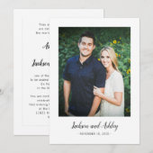 Carte Cartons d'invitation de mariage | (Devant / Derrière)