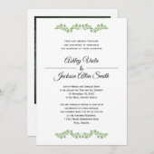 Carte Cartons d'invitation de mariage | (Devant / Derrière)