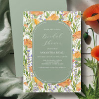 Cartons d'invitation de shower de mariage aux fleu