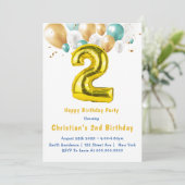 Carte Cartons d'invitation pour 2e anniversaire aux ball (Debout devant)