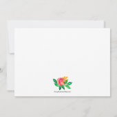 Carte Cartons d'invitation pour Baby Shower Fleurs Aquar (Dos)