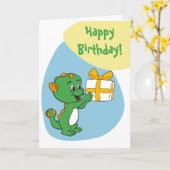 Carte Cartoon Ankylosaurus Baby (Fleur jaune)
