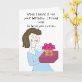 Carte Cartoon Anniversaire Drôle (Fleur jaune)