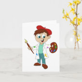 Carte Cartoon Artist Peintre Générique Toute utilisation (Fleur jaune)