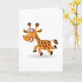 Carte Cartoon bébé Giraffe (Fleur jaune)