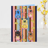 Carte Cartoon birthday card with mice & cheese (Fleur jaune)