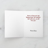 Carte Cartoon Cartoon Squirrel Get Well Card (Intérieur)