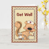Carte Cartoon Cartoon Squirrel Get Well Card (Fleur jaune)