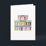 Carte Cartoon Cats de Great Granddaughter<br><div class="desc">Trois rangées de chats de dessins animés tenant des bannières aux couleurs pastel qui disent 'Joyeux anniversaire à ma grande petite-fille'.</div>
