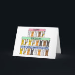 Carte Cartoon Cats de Great Granddaughter<br><div class="desc">Trois rangées de chats de dessins animés tenant des bannières aux couleurs pastel qui disent 'Joyeux anniversaire à ma grande petite-fille'.</div>