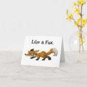 Carte Cartoon Clever Fox - "Like a Fox" Design (Fleur jaune)