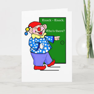 Carte Cartoon Clown Knock-Knock Joke Anniversaire