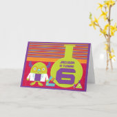 Carte Cartoon coloré Mad Scientist 6e anniversaire (Fleur jaune)