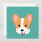 Carte Cartoon Corgi (Devant / Derrière)