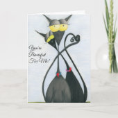 Carte Cartoon de chats gris et noir (Devant)