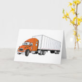 Carte Cartoon de semi-remorque Orange White Trailer (Fleur jaune)